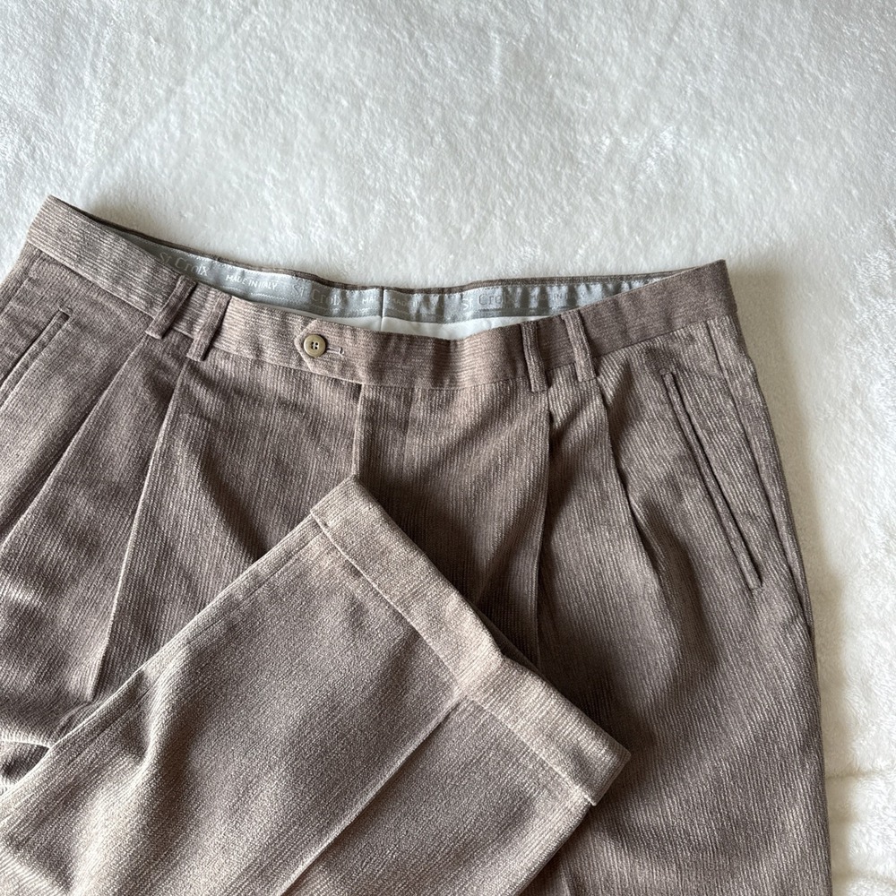 ST CROIX Wool Blend Corduroy Trousers Made In Italy Size 42 Waist Olive Green
